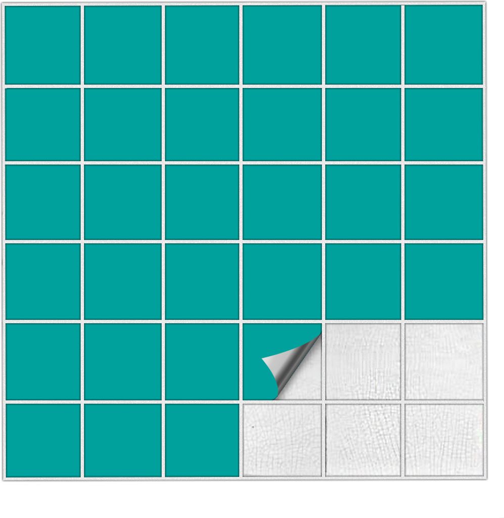 Fliesenaufkleber Für Bad, Küche etc Türkis 54 matt 7 x 7 cm 5 Stück