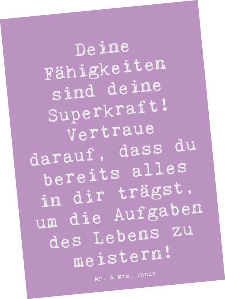 Mr. & Mrs. Panda Ansichtskarte Spruch Vertrauen in Produktbild 