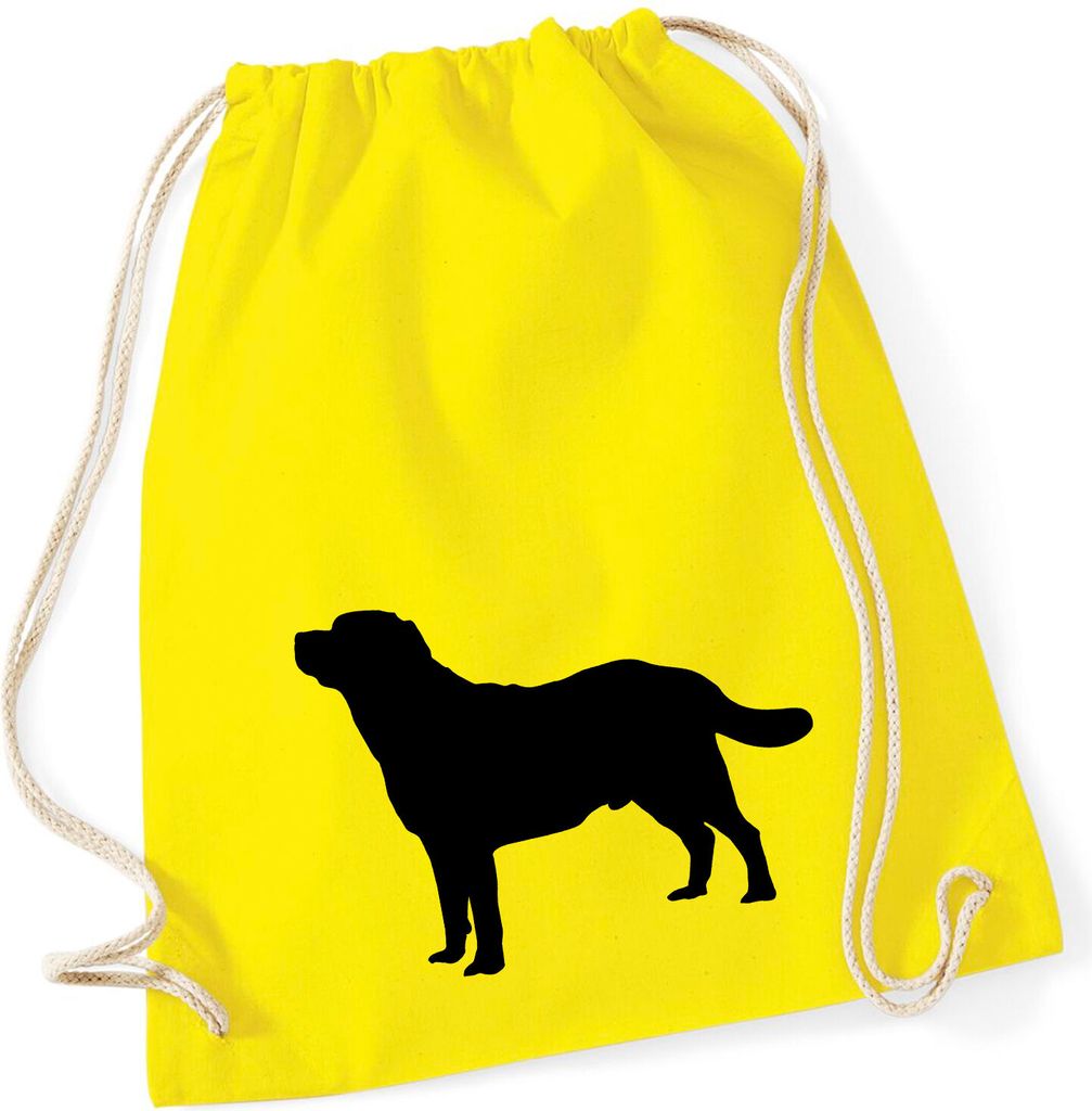 Huuraa Turnbeutel Labrador Retriever Silhouette 12 Liter Yellow Baumwolle Rucksack Geschenkidee
