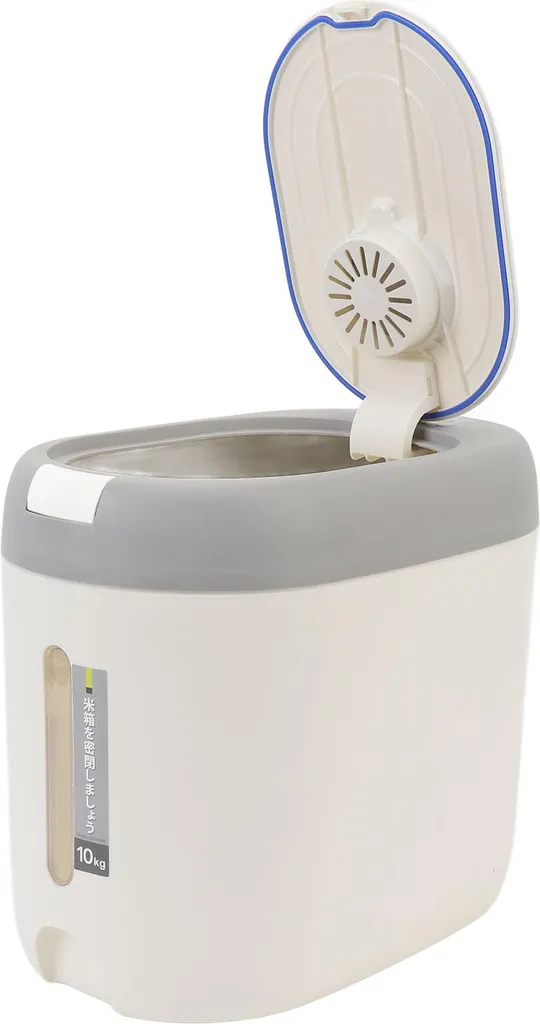 Conteneur à grains 10kg gris clair avec couvercle hermétique à pression