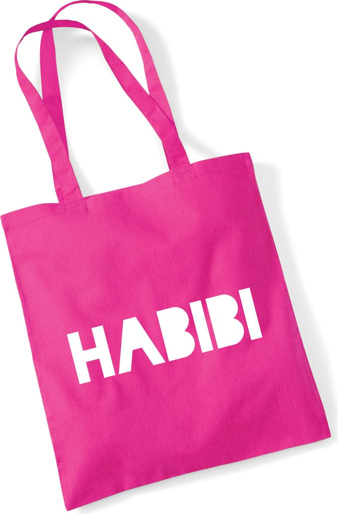 Huuraa Jutebeutel Habibi Schatz Freund 10 Liter Fuchsia Baumwolle Tasche Geschenkidee