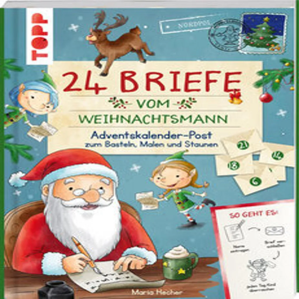 Calendrier de l'Avent Créatif 24 Courriers du Père Noël pour Enfants