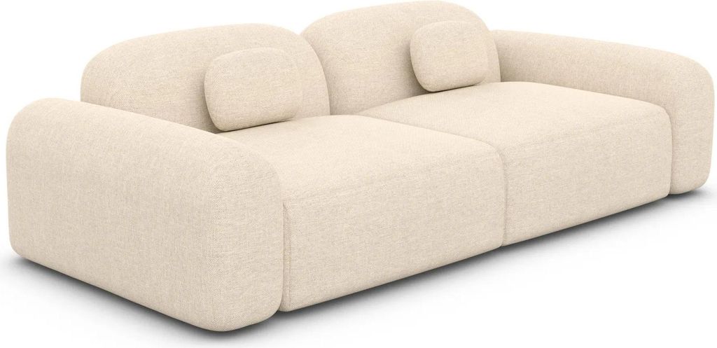 Strukturstoff 2-Sitzer Couch Nuvia Creme