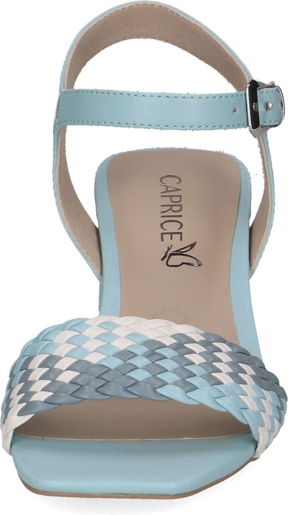 Caprice Damen Sandalette Schnalle Flechtoptik Karreé 9-28320-42, Größe:36 EU, Farbe:Blau