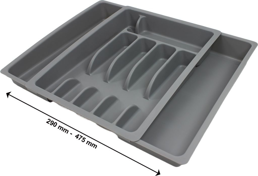 Besteckkasten verstellbar ausziehbar Wohnwagen Wohnmobil Camping Caravan Boot grau