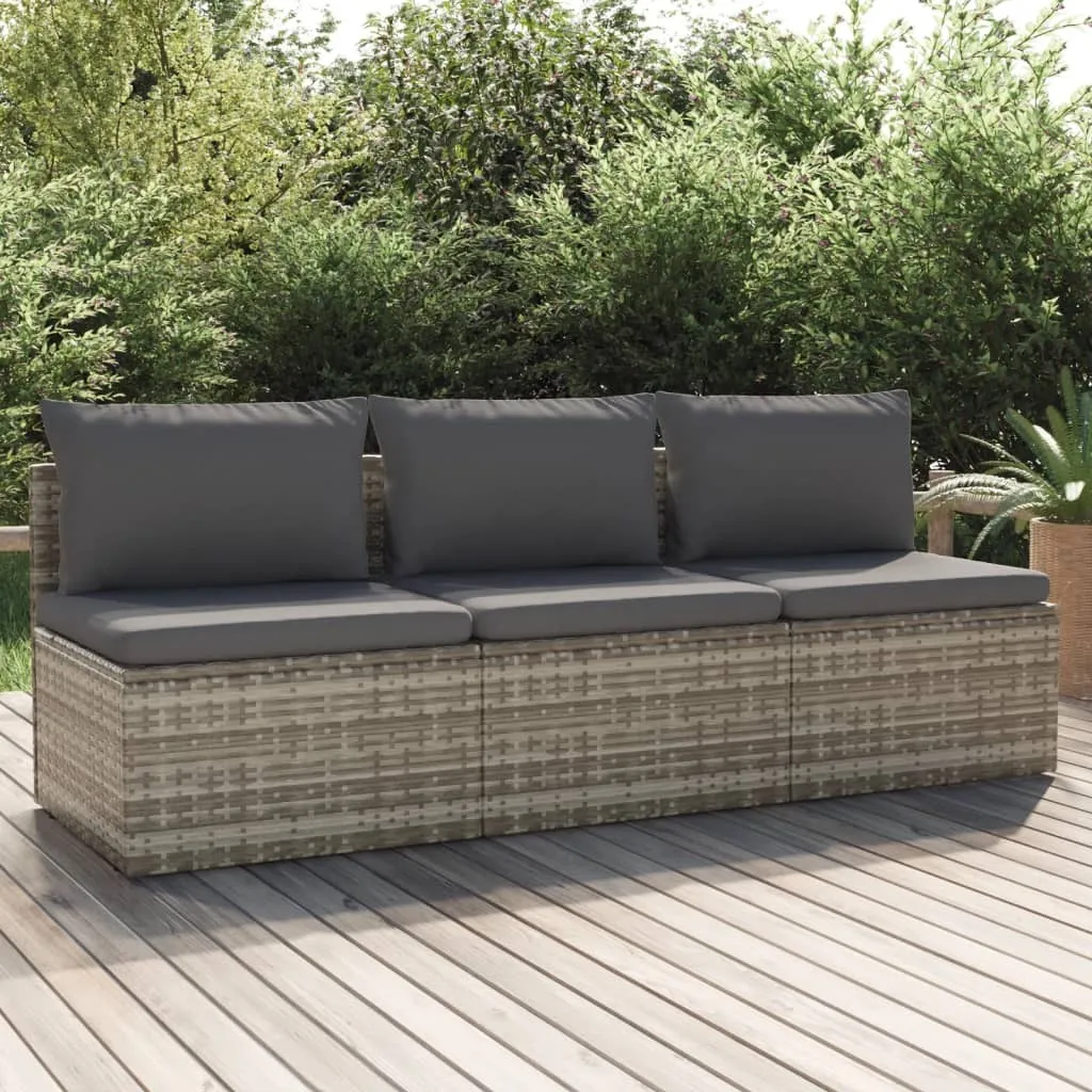 Canapé 3 places en résine tressée grise Stabli pour terrasse et patio