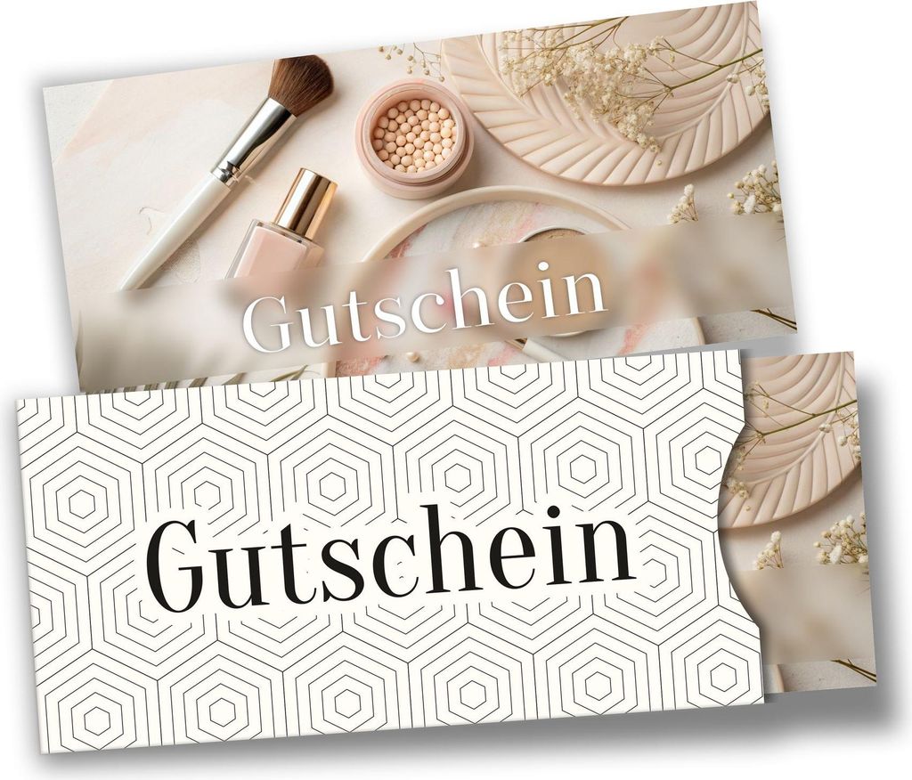 itenga Geschenkgutschein Fotodesign mit Hülle - Motiv BEAUTY Postkarte zum Ausfüllen 21,0 x 9,8 cm