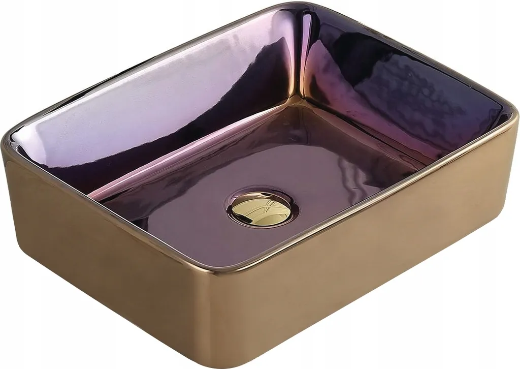 Lavandino Bagno Viola Quadrato 48x37x13,5 cm - Lavabo da Appoggio Design
