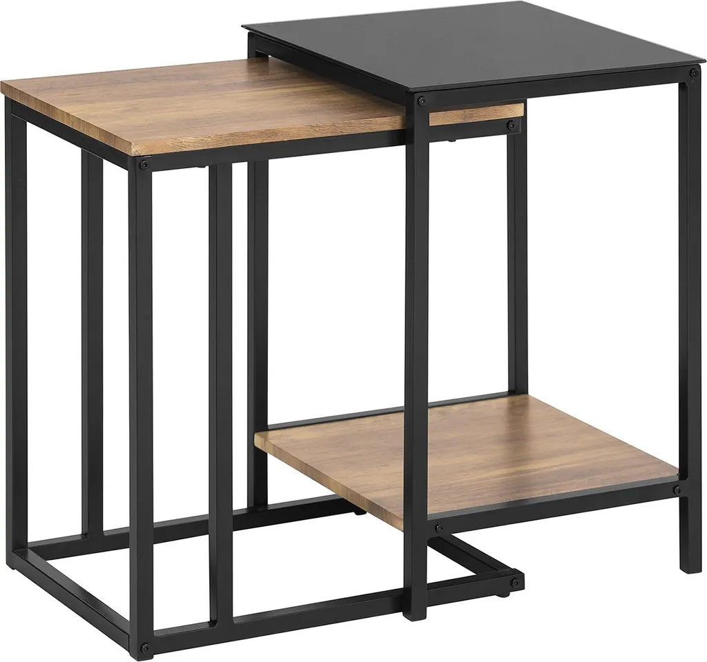 Tavolini Sovrapponibili SoBuy FBT99-F - Set 2 Pezzi Stile Industriale