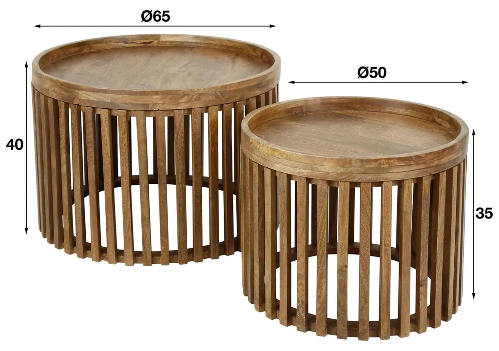 Table basse de salon ronde marron sable 65cm idéale pour petit espace - 6