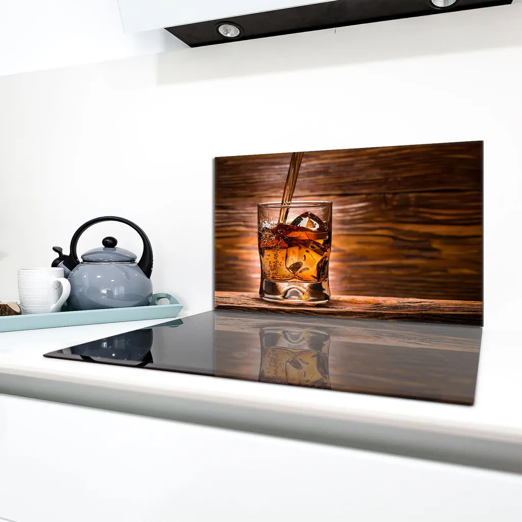 Piastra Copertura Per Piano Cottura 60x52 Cm, Vetro Caffè, Multiuso Per Cucina