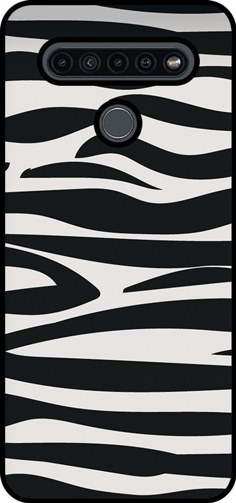 Smartphonica Handytasche passend für LG K41S mit Zebradruck - TPU Rückseite Abdeckung Fall Zebra-Design - Schwarz Weiß