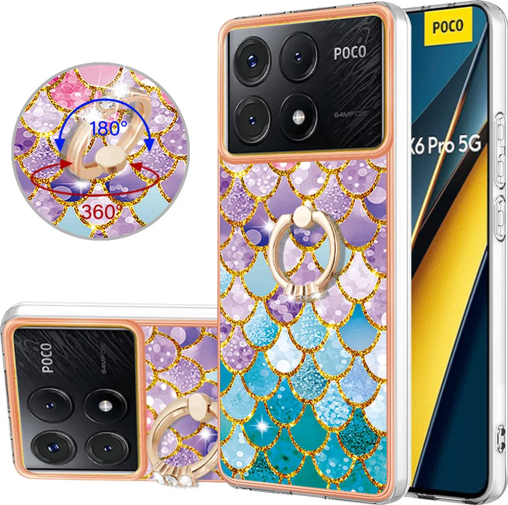 Cover Antiurto Poco X6 Pro & Redmi K70E - TPU con Ring Stand