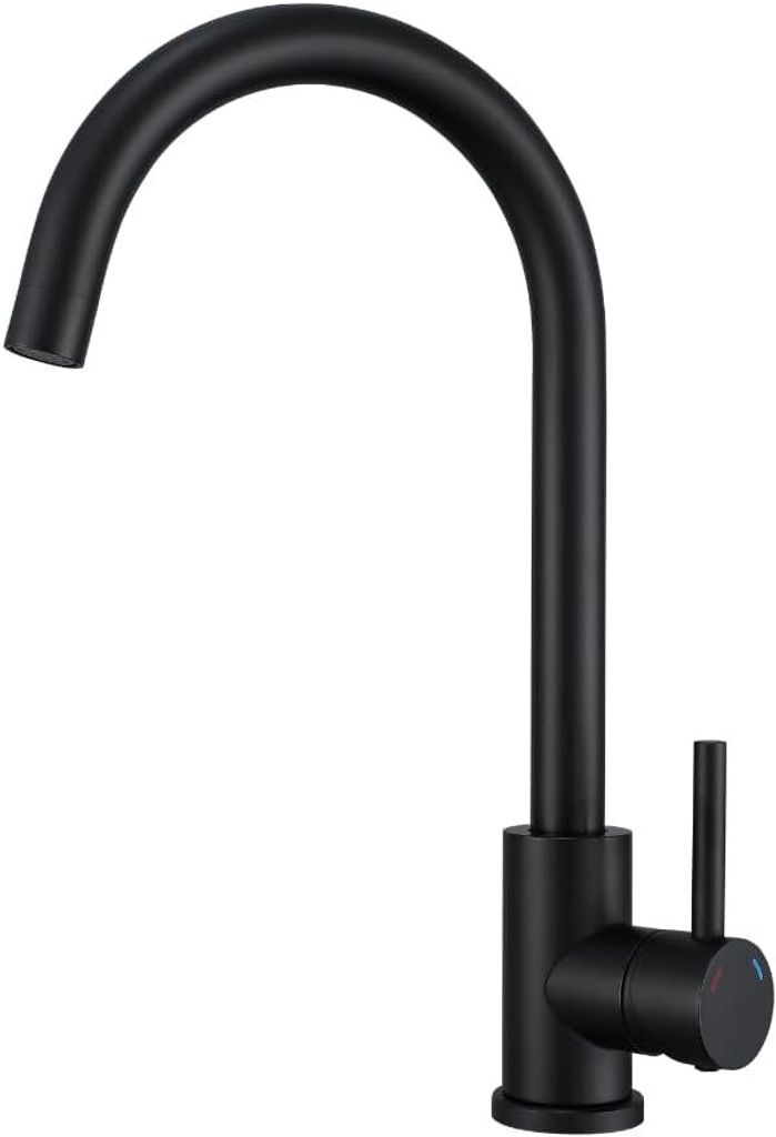 VBChome Küchenarmatur Schwarz Matt Granitoptik 360° drehbar Produktbild 