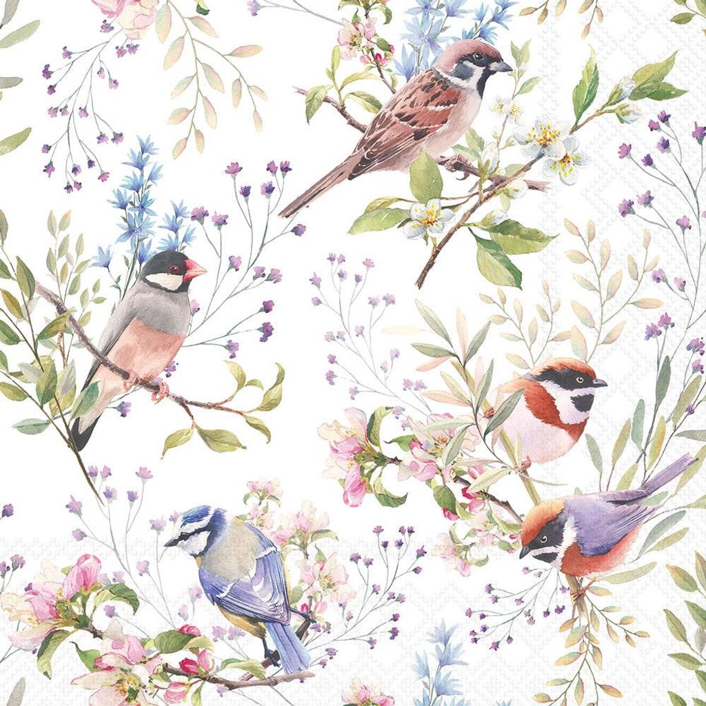 Servietten 25x25 cm - Busy birds