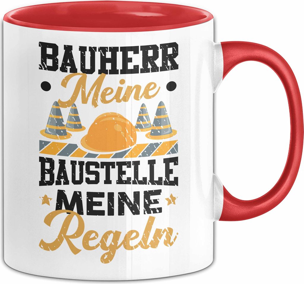 Bauherr Tasse Geschenk. Meine Baustelle Meine Regeln Männer Produktbild 