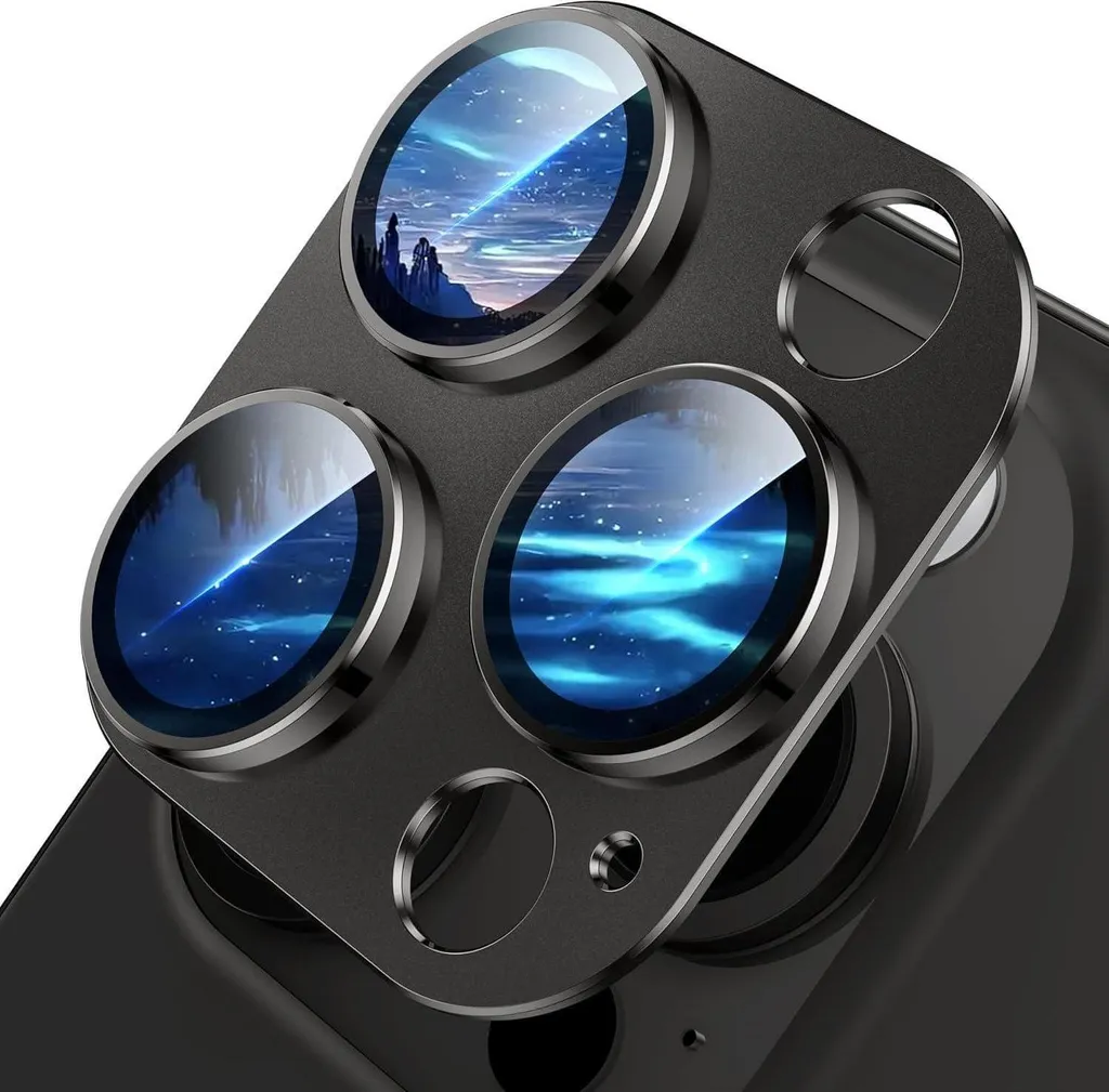Protezione Obiettivo iPhone 15 Pro Max WSKEN: Vetro Temperato Nero