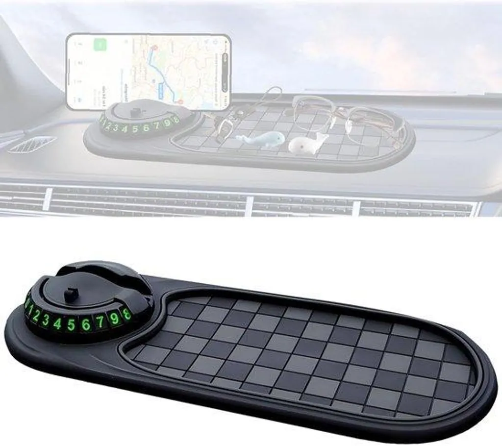 Accessoire voiture 3-en-1 tapis antidérapant pour smartphone et stationnement
