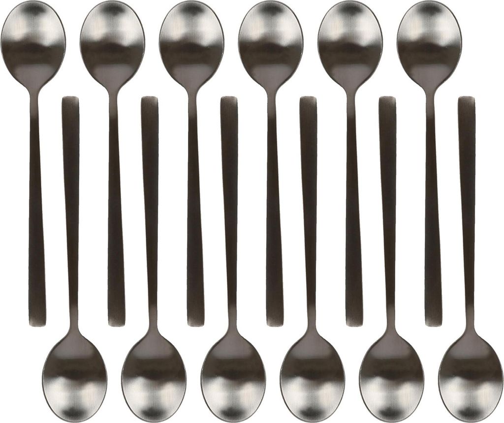 Teelöffel aus Edelstahl – 14,5 cm – Schwarz – 12er-Pack