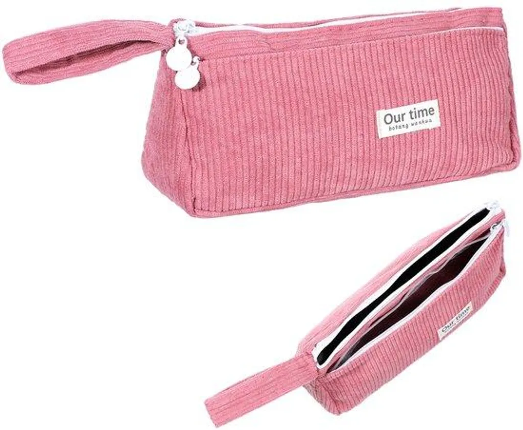 Fini le désordre avec cette trousse rouge en velours à double compartiment