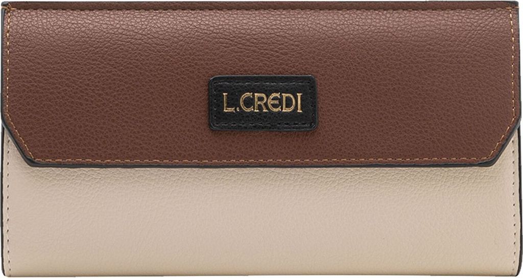 L.CREDI Geldbörse Olivette Flap Wallet Cream Multi creme