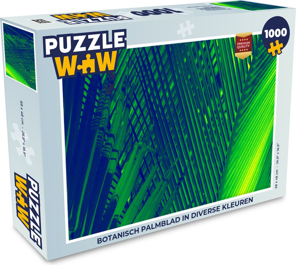 MuchoWow Puzzle 1000 Teile Botanisches Palmenblatt in verschiedenen Farben - Erwachsene - Rätsel