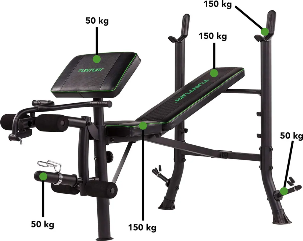 Banc de musculation compact Tunturi WB40 avec repose-barre et leg developer - 4