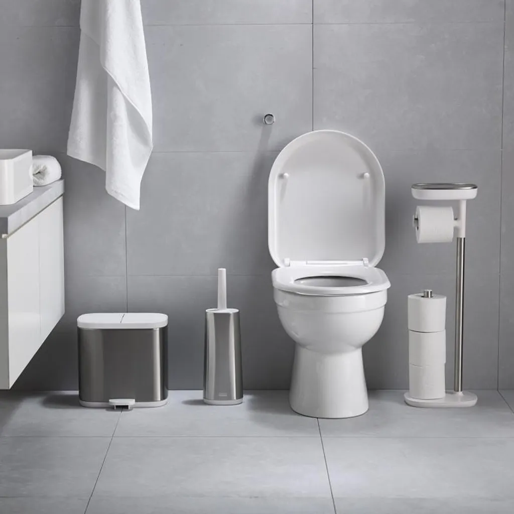 Joseph Joseph Flex Brosse WC avec Support en Acier Inoxydable Argenté - 12