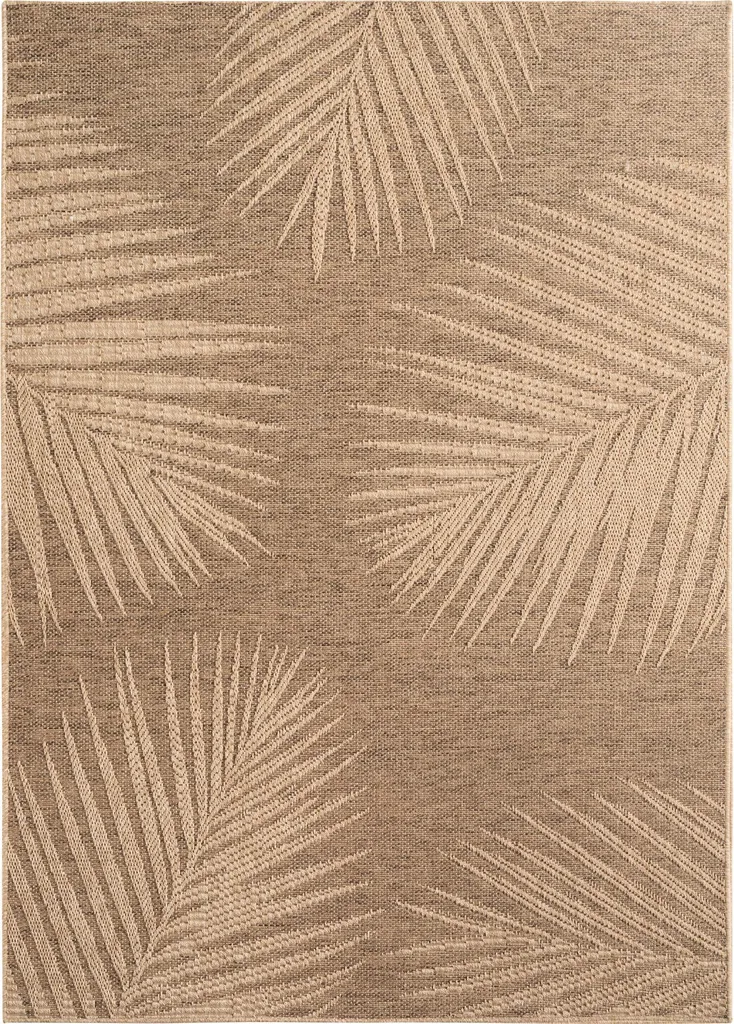 Grand tapis de jardin brun 240x340cm Timber Lea au tissage plat robuste