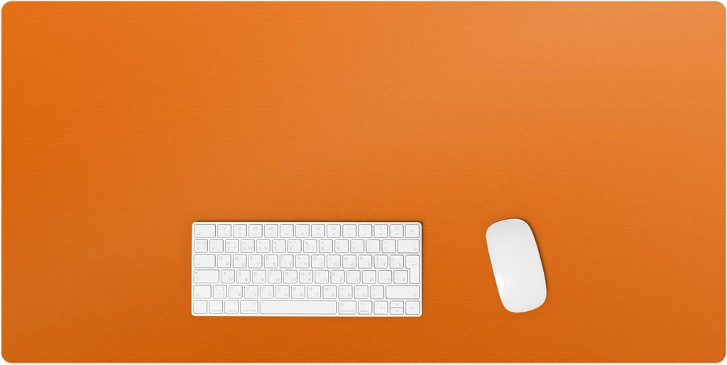 Farbe Orange – Schreibtischunterlage – Rutschfeste Tischunterlage – Schreibtischmatte für Büro & Zuhause – Schreibunterlage – Mauspad ...