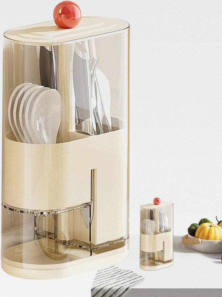 Besteckhalter - Besteck Organizer - Organizer Mit Getrennten Fächern Ablauftablett Und Stäbchenhalter – Multifunktionaler Aufbewahrungsbox Für...