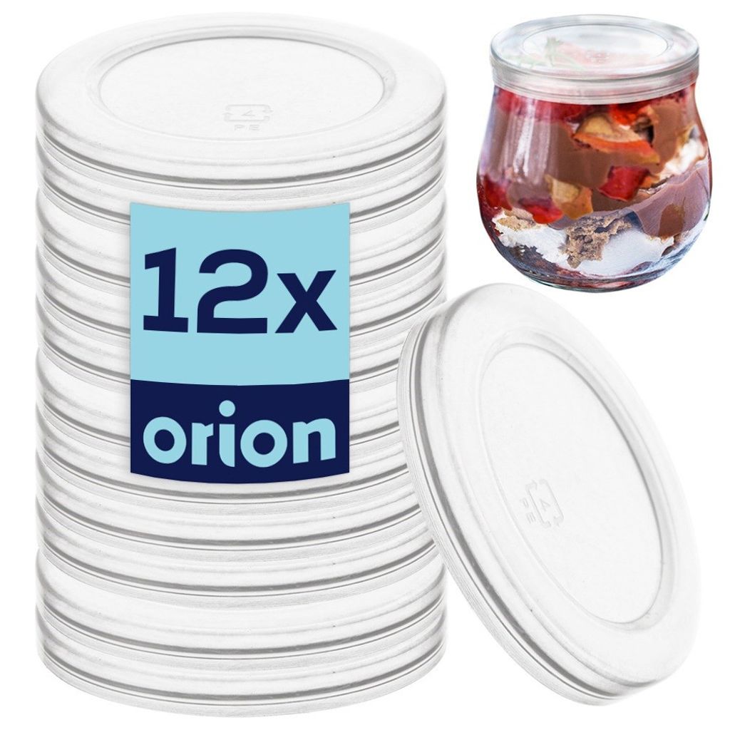 Orion Deckel für Desssertgläser und Joghurtgläser Einmach-Deckel Ersatzdeckel 6,8 cm 12 Stk.