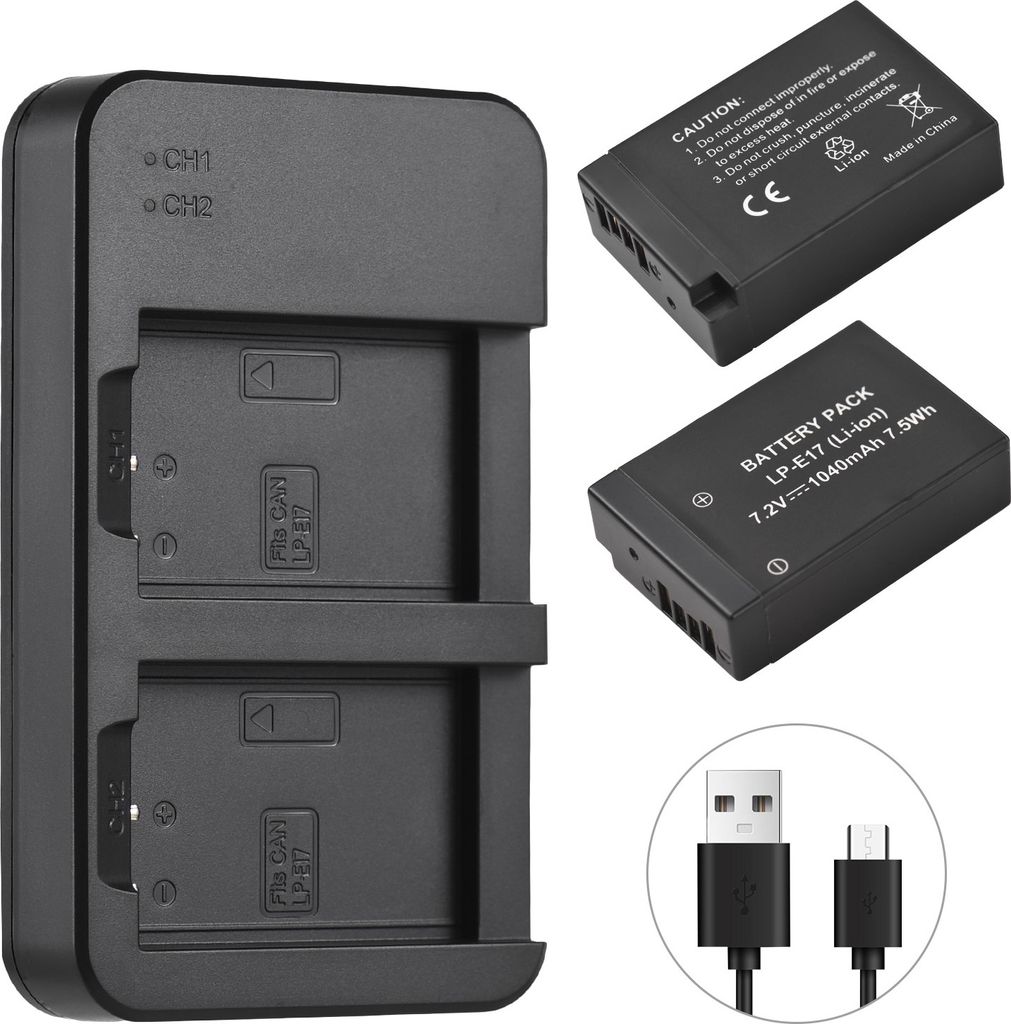 Sada baterií LP-E17 - 2x 1040mAh baterie, nabíječka se 2 Obrázek produktu 