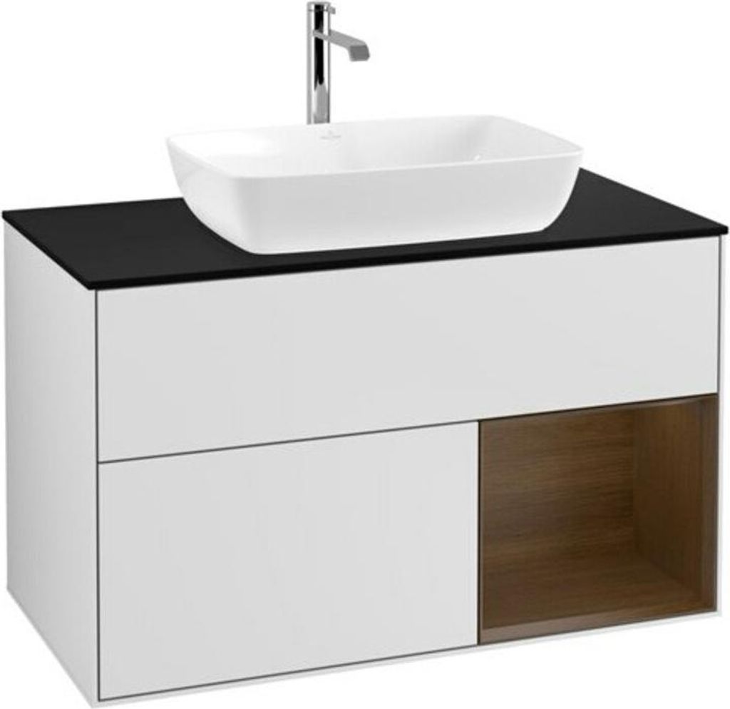 V&B Waschtischunterschrank Wandbeleuchtung Finion 100, Pl bla m, Reg wal ven, wh. m Lac