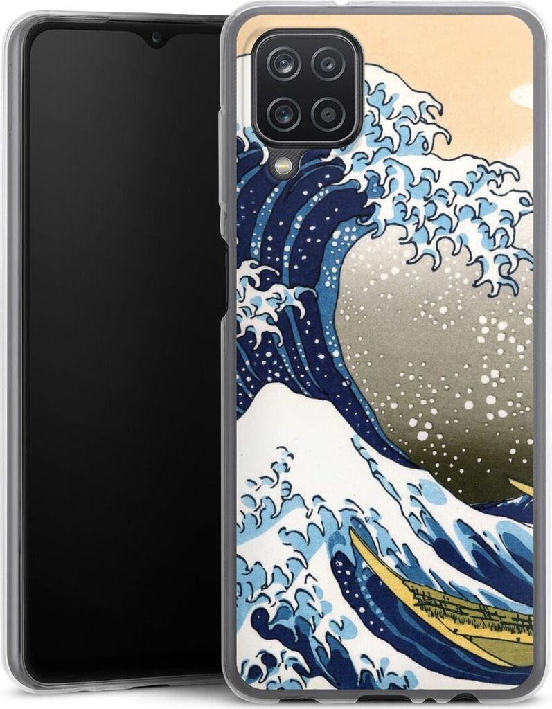 DeinDesign Slim Hülle für Samsung Galaxy A12 Silikon Case Ultra Dünn Handyhülle Katsushika Hokusai Kunst Die große Welle vor Kanagawa