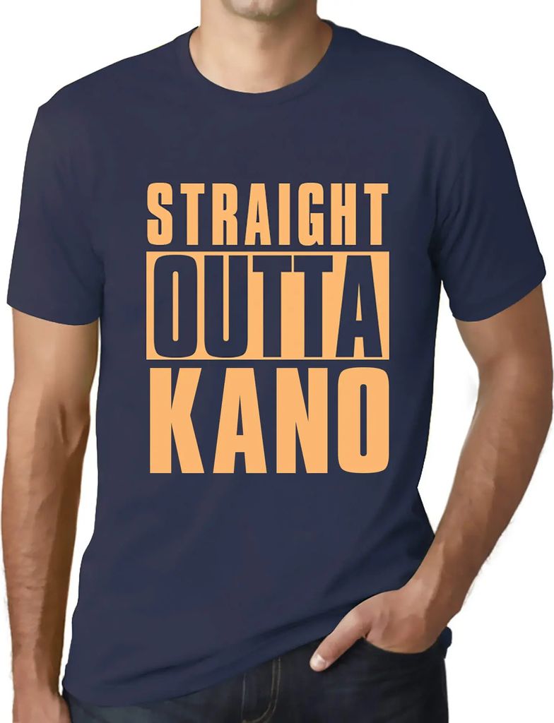Herren Grafik T-Shirt Straight Outta Kano Öko-Verantwortlich Vintage Jahrgang Kurzarm Lustige Druck Geburtstag Geschenk Mann