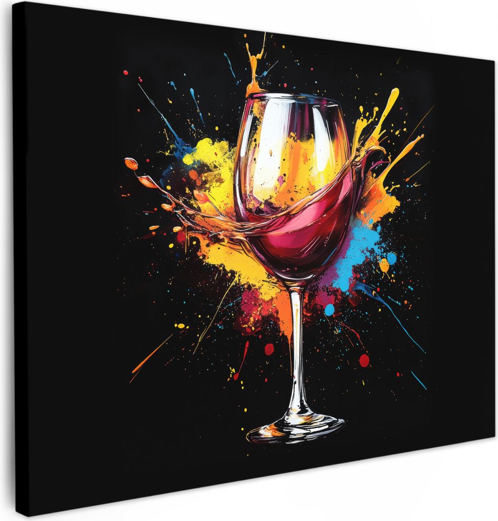 Leinwand Bilder 80x60 cm - Graffiti - Wein, Wandbilder, Wanddeko Wohnzimmer, Bild