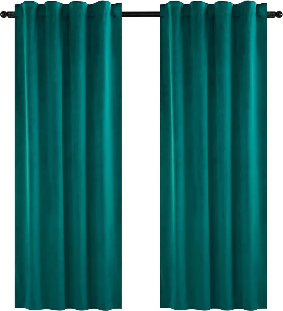 Rideau occultant 100% polyester vert foncé 5m - Revêtement thermique