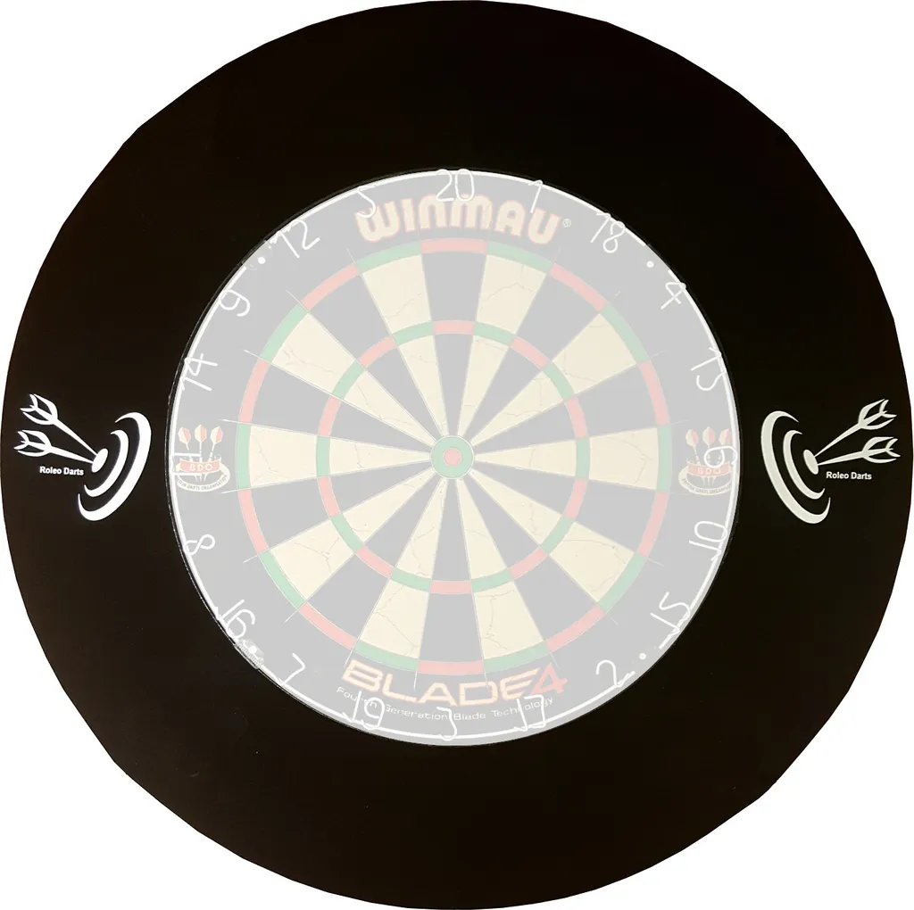 Protection de cible fléchettes noire Roleo Surround en 4 segments Pro