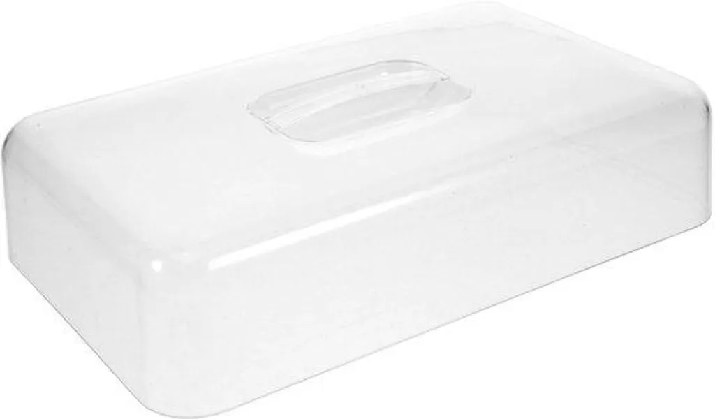 Présentoir à Gâteau Rectangulaire avec Cloche en Verre Transparent 30cm