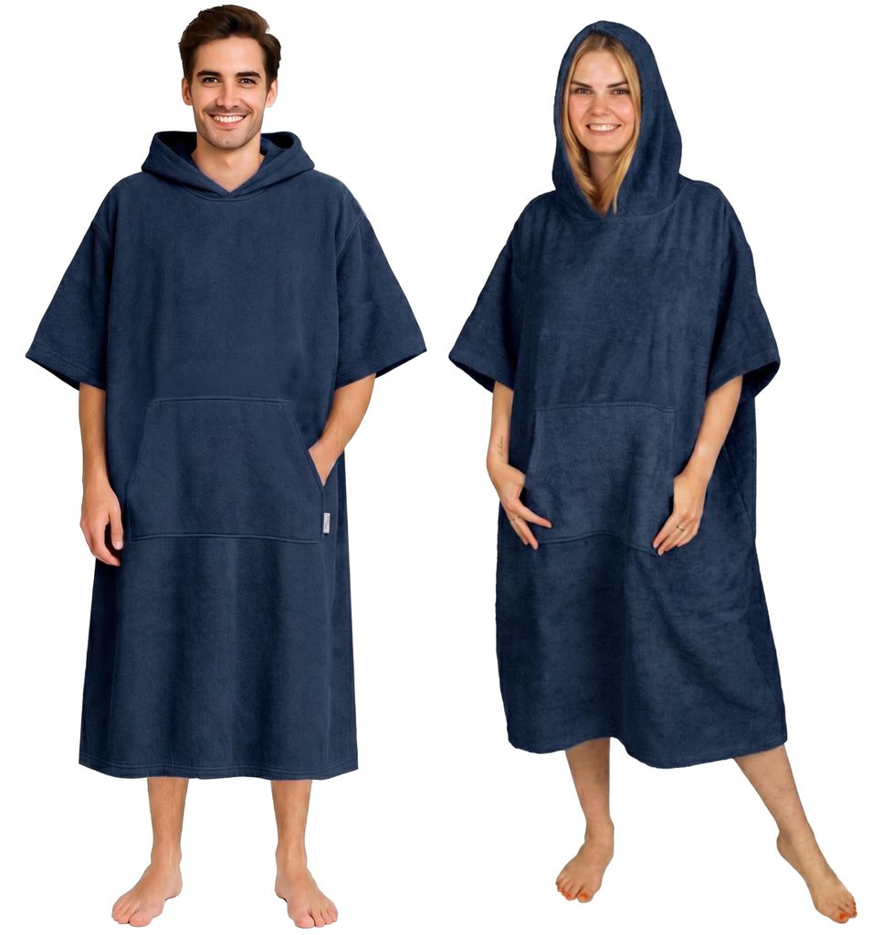 Frottee Badeponcho Damen Herren - Strandponcho 100% Produktbild 