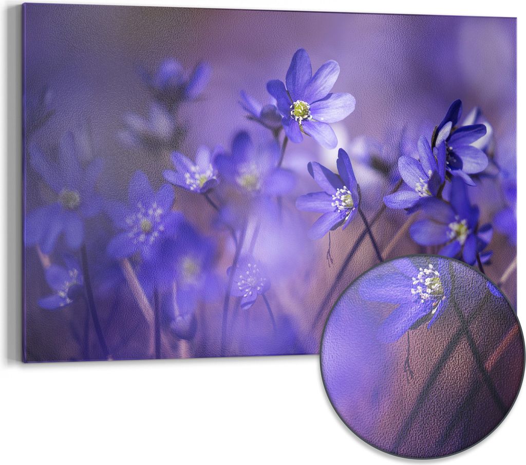 DEQORI Magnettafel Metall 60x40 cm 'Blaue Traumblüten' Whiteboard Pinnwand Büro