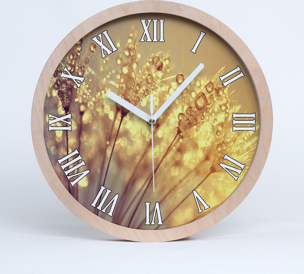 Holzuhr 20fi cm wanduhr - weiße Spitzen - Löwenzahn Samen Produktbild 