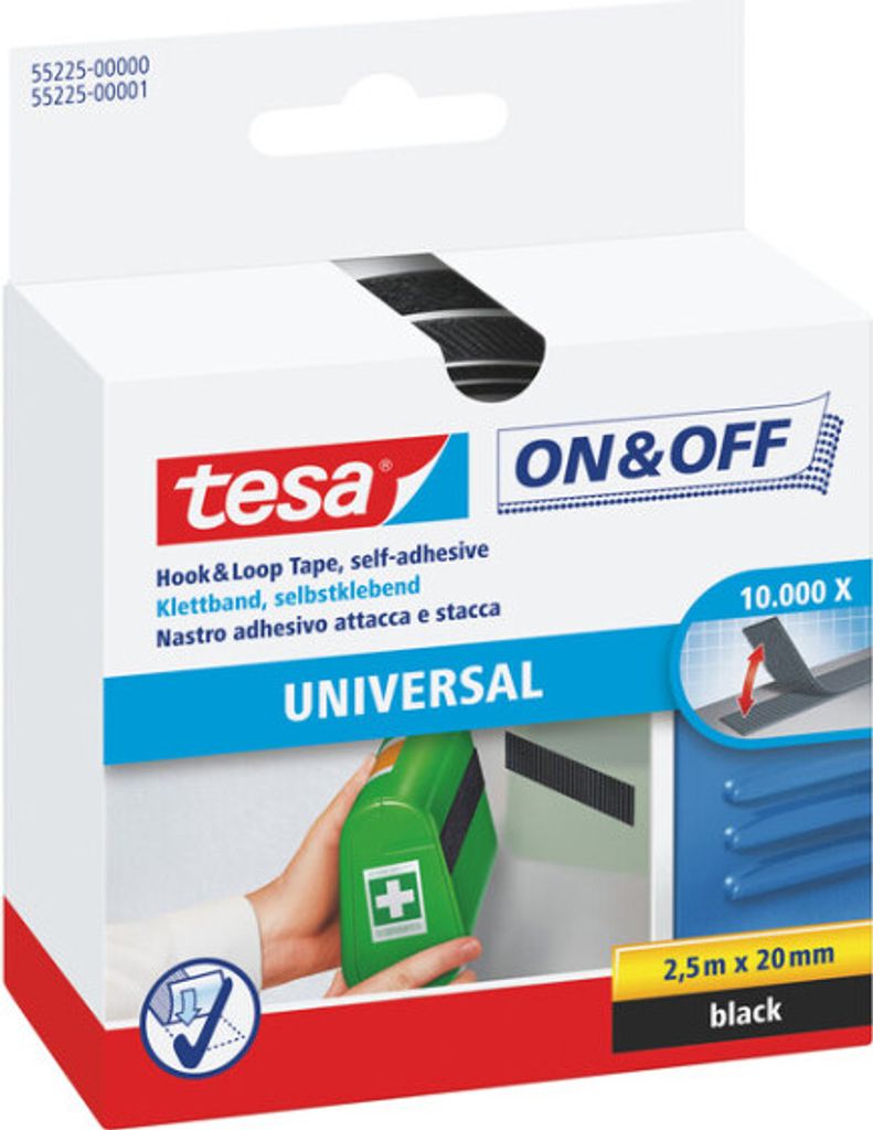 TESA 55225-02, Bílá, 20 mm, 2500 mm, 1 kusů, Blistr Obrázek produktu 
