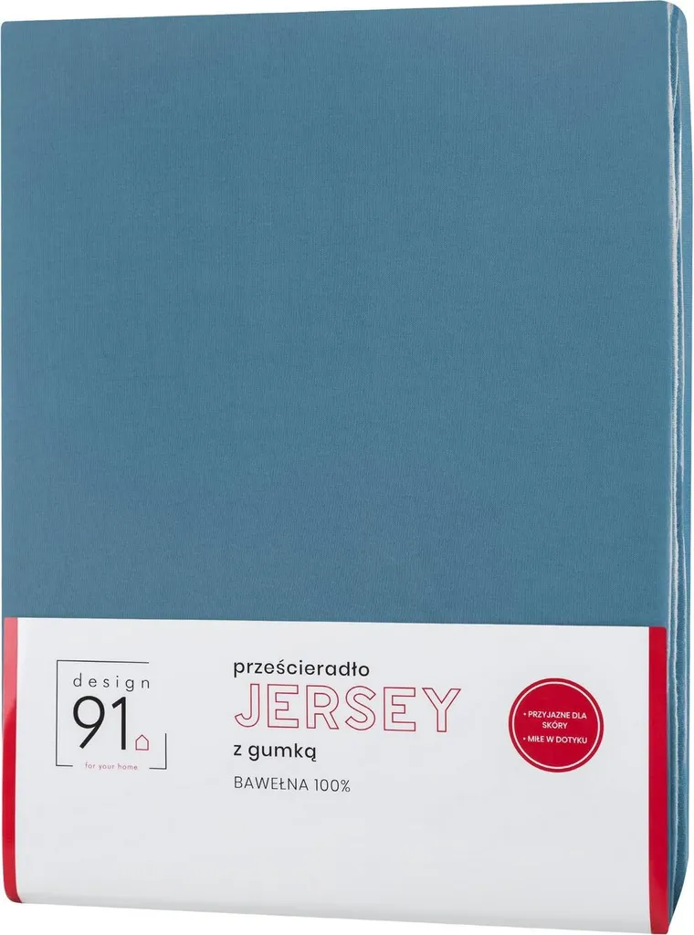 Drap housse infroissable bleu 220x200 coton jersey bonnet de 30cm - 2