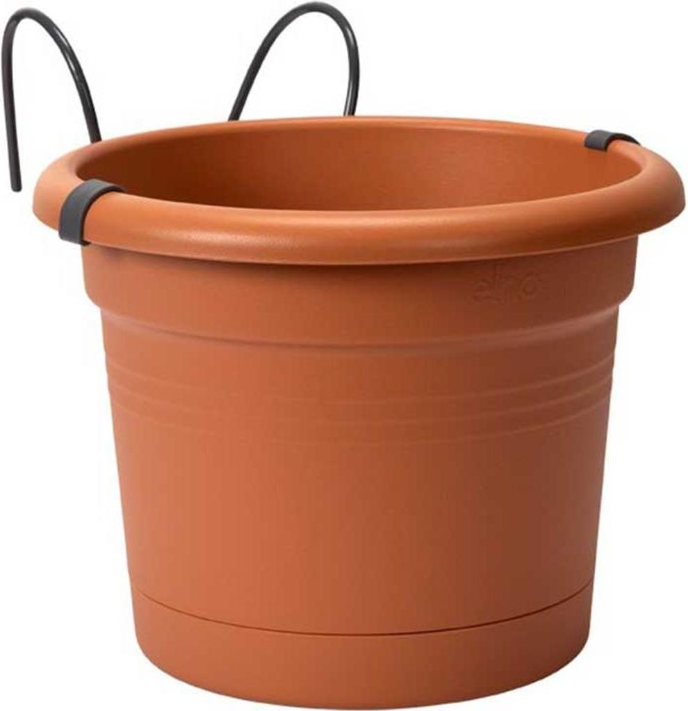 Elho Blumentopf + Halter Green Basics Ø 20 x 18,5 cm mild tonrot