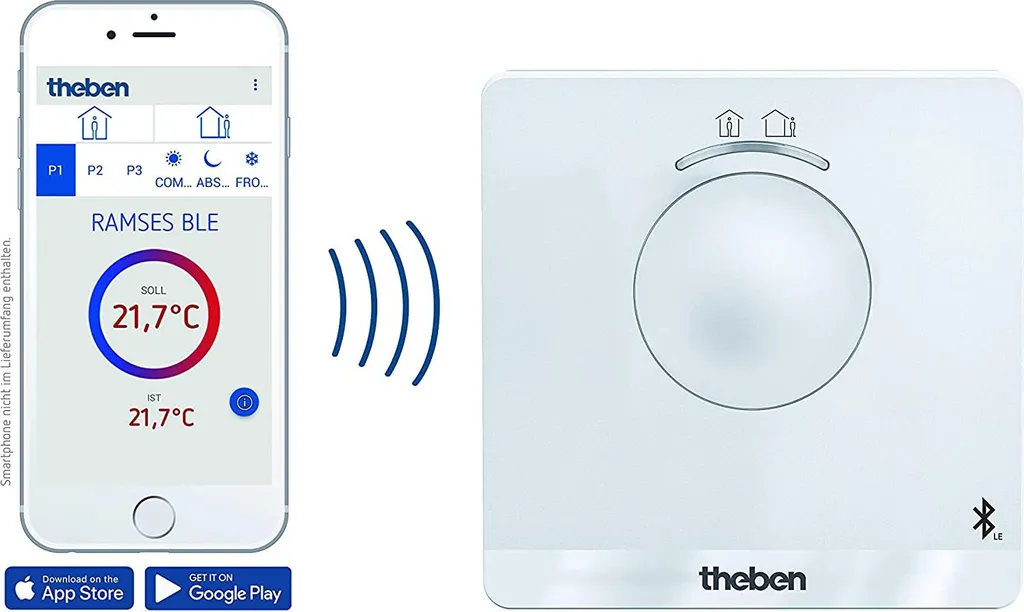 Thermostat d'Ambiance Numérique RAM 812 BLE Theben pour Chauffage Central