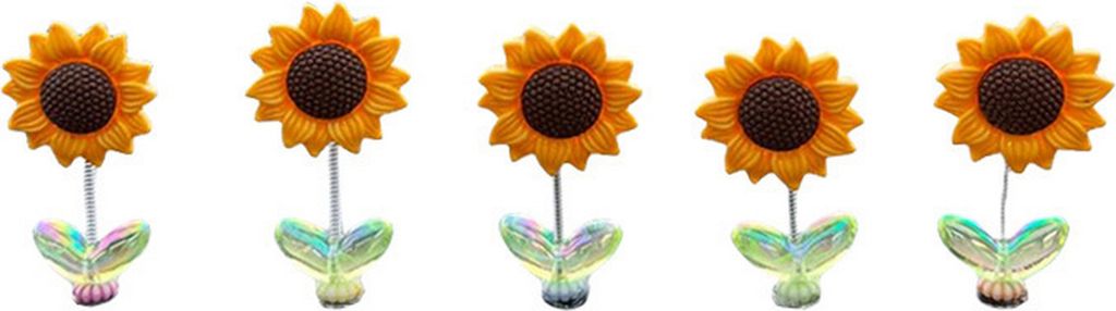 2/5 Stück Kopfschüttelnde Sonnenblume Autodekoration Klebstoff Auto-Armaturenbrett Mittelkonsole Gelbe Blume Ornament Puppe Spielzeug Figur Weihn...
