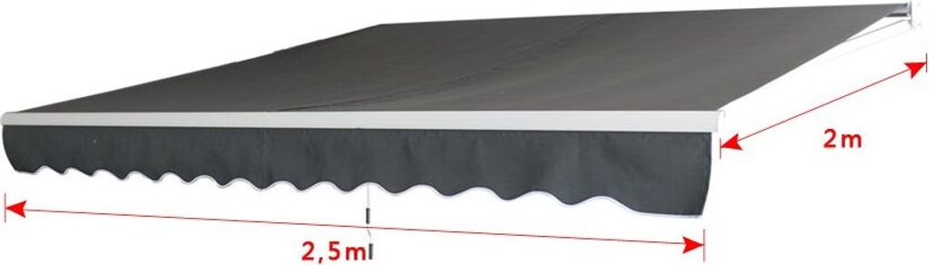 Markízy Markíza so sklopným ramenom 2,5x2m Markíza Ochrana Obrázok produktu 