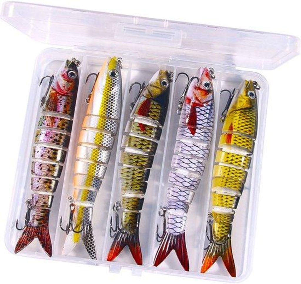 Multi Jointed Swimbait Kunststoff Set - Meerfach bewegliche Schwimmbait - Plugs mit Haken - Kunststoff - Jerkbaits - Crankbaits - Gummifische - Fis...